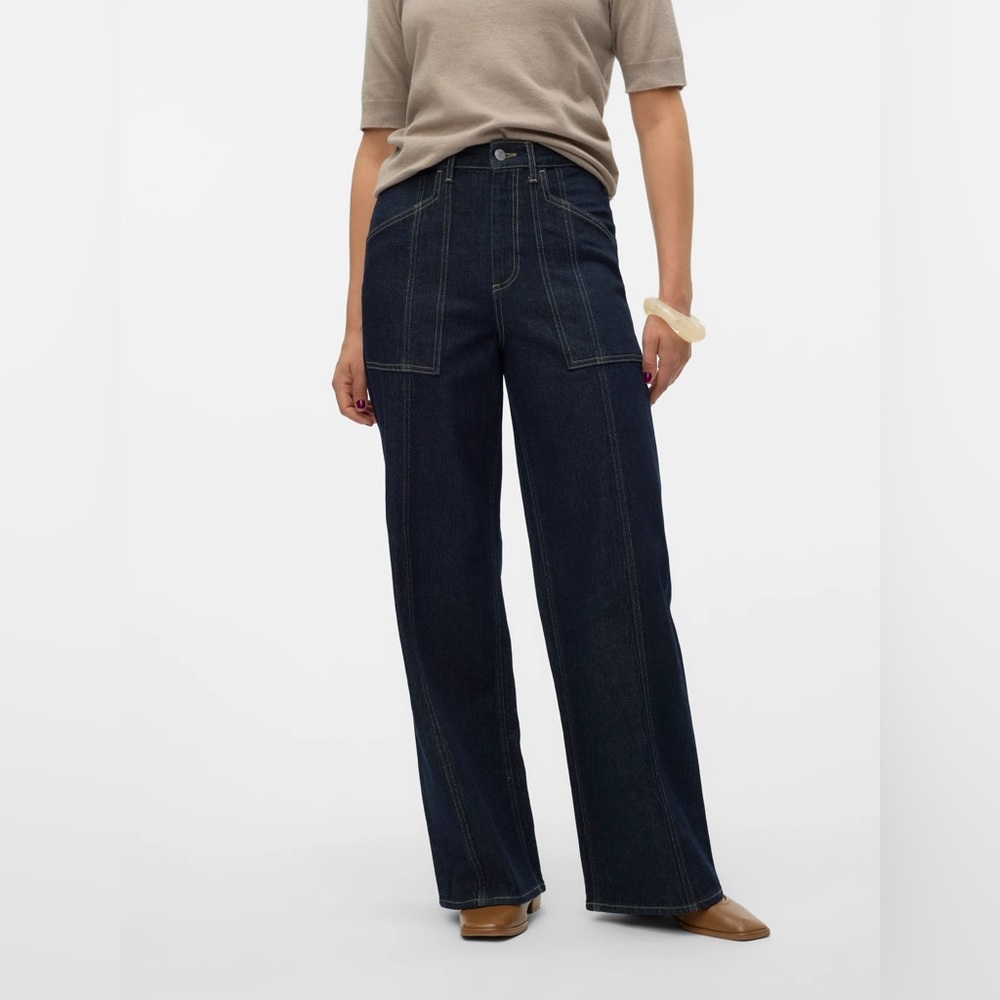 VMKATHY SUPER HIGH RISE WIDE LEG FIT JEANS